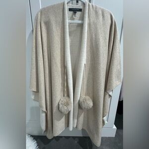 Marc New York White + Warren Cream Cardigan with Pom-Poms
